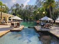 Relaxing and sipping a refreshing glass of juice at Tanjung Rhu Resort