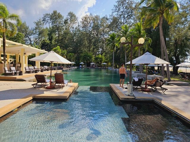 Relaxing and sipping a refreshing glass of juice at Tanjung Rhu Resort