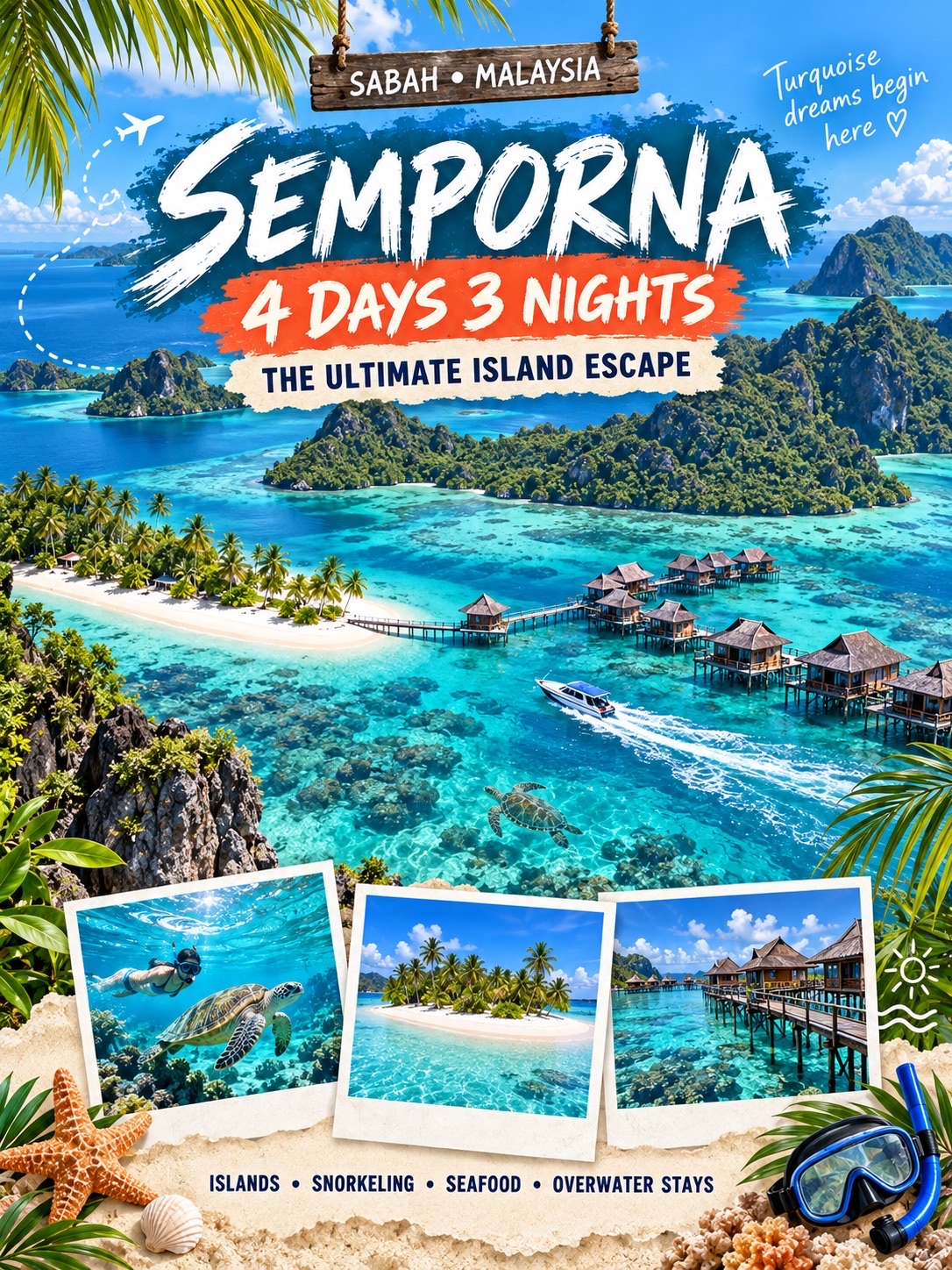 🌊 Semporna: Where the Sea Turns Every Shade of Blue