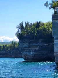 Discover the wild beauty of the crystal blue water and sandstone cliffs along Lake Superior in MI