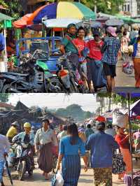 Another kind of surprise on the journey: check-in at the Mandalay market in Myanmar.