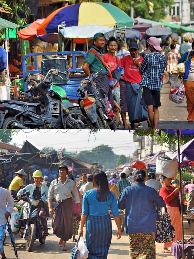 Another kind of surprise on the journey: check-in at the Mandalay market in Myanmar.