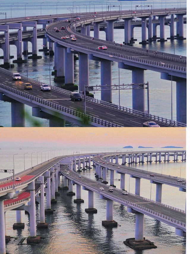 大連航拍|大連跨海大橋，宛如海上的巨龍。