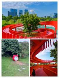 深圳虹橋公園 | 藏在城市裡的「紅色飄帶」！森林徒步+空中棧橋