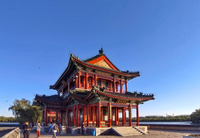 景明樓賞夕陽