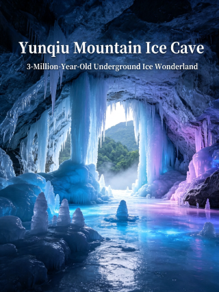 雲丘山氷洞｜300万年の天然氷雪の秘境！真夏に一瞬で冬へ、山西の避暑地