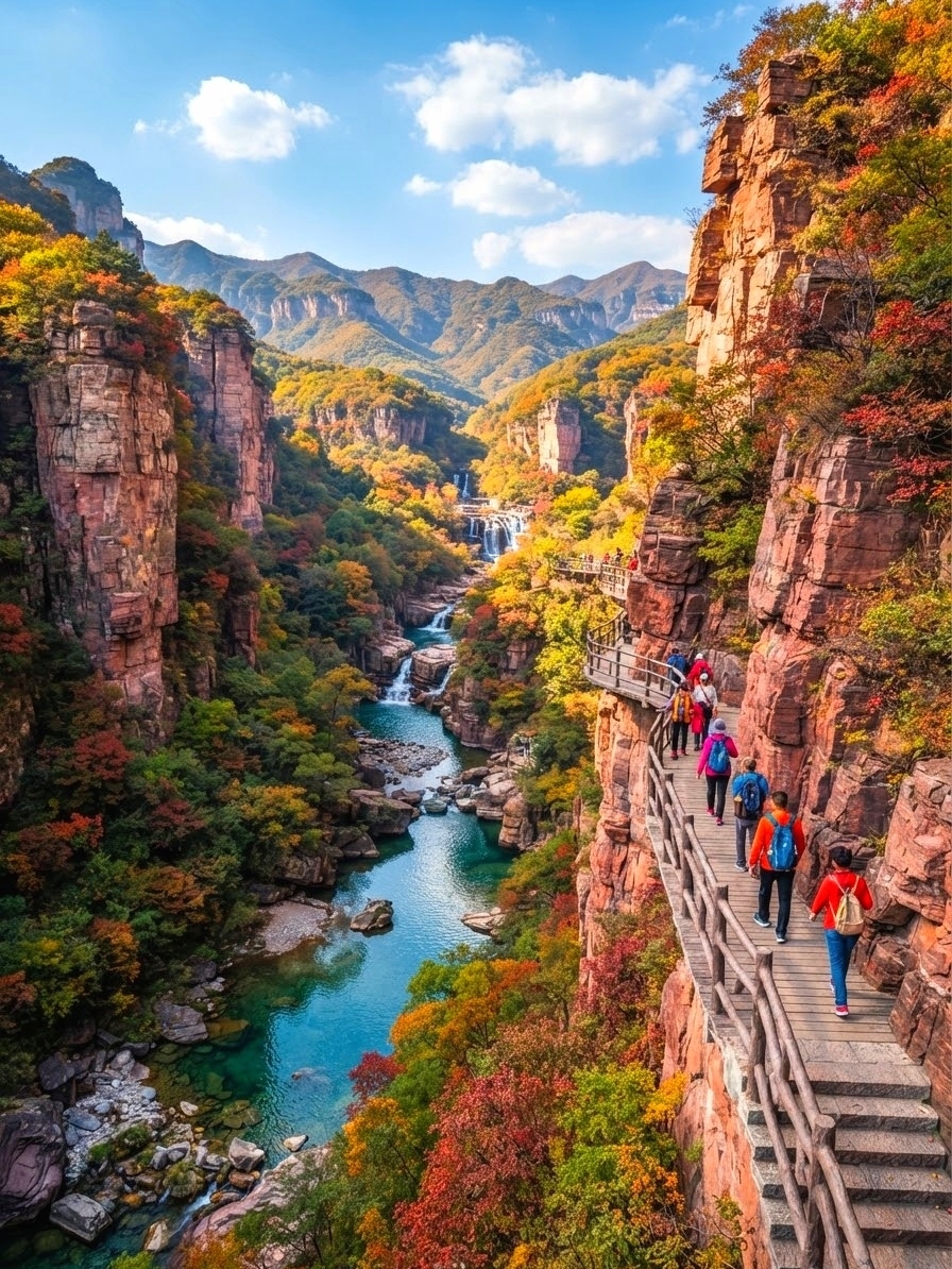 Explore Hongshi Gorge: The Stunning "Premier Gorge of Central China" at Yuntai Mountain ⛰️