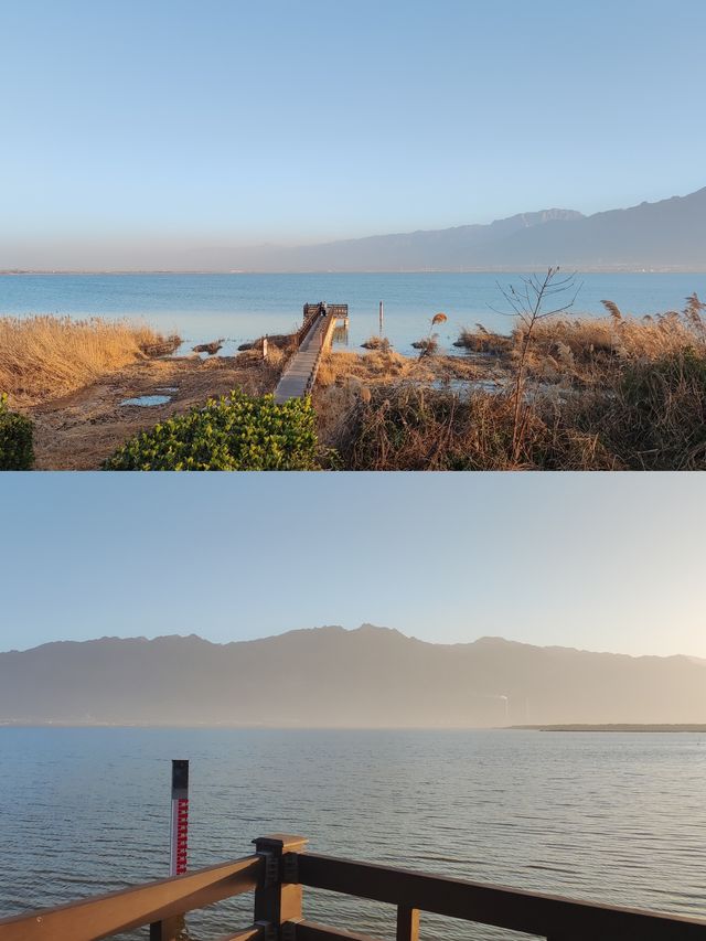 運城永濟伍姓湖濕地，騎行看落日，太美了~