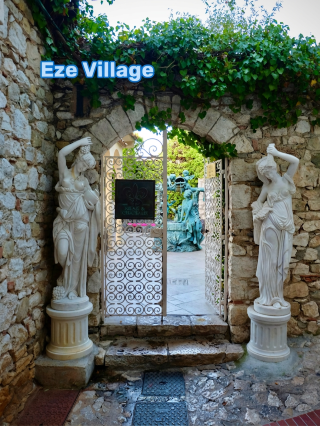 Eze Village is a cliffside village located on the Mediterranean coast between Nice and Monaco, France, perched on a cliff 429 meters above sea level