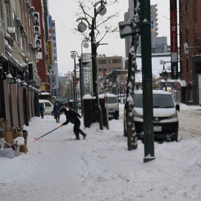 冬季步行北海道札幌街景
