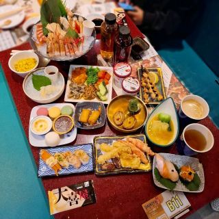 The lunch buffet offers a wide variety of choices.