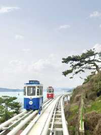 【釜山・海雲台】海を望む空中列車と絶景カフェ