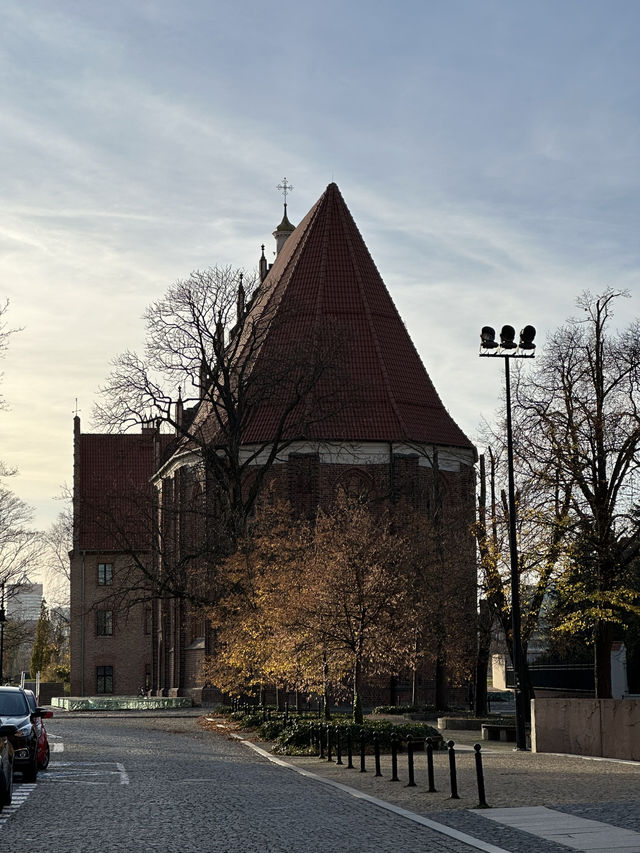 Cathedrals with blue onion cap in Poznan 