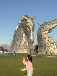 The Kelpies, located in The Helix Park, near Falkirk Scotland 