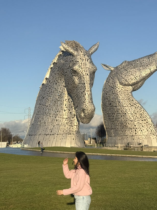 The Kelpies, located in The Helix Park, near Falkirk Scotland 
