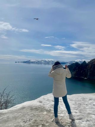 Viewing platform on the road to the village of Ola, Magadan