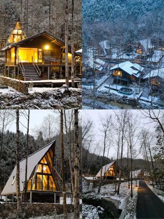 You don't have to go to Europe, there are forest fairy tale log cabins in Chenzhou