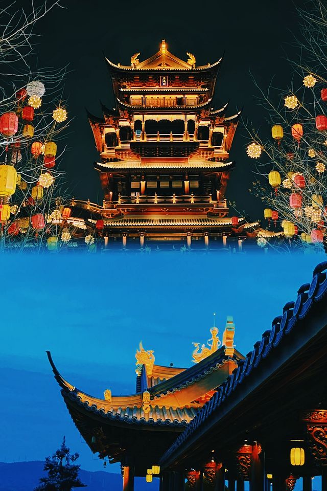 義烏最美的城市夜景 雞鳴閣