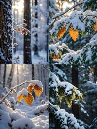 當雪花輕吻大地,走進夢幻般的冬日森林