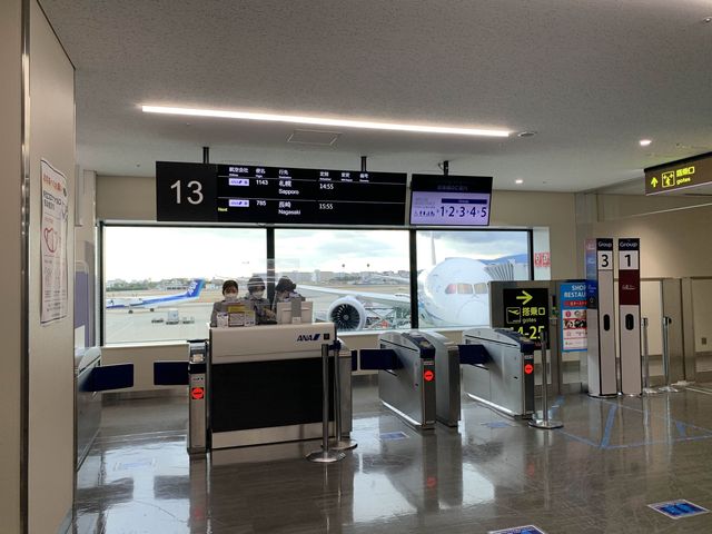大阪　大阪観光　伊丹空港から新千歳空港へ　ANA premium classで快適フライト！