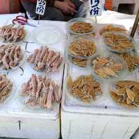 Typhoon shelter, pier and seafood
