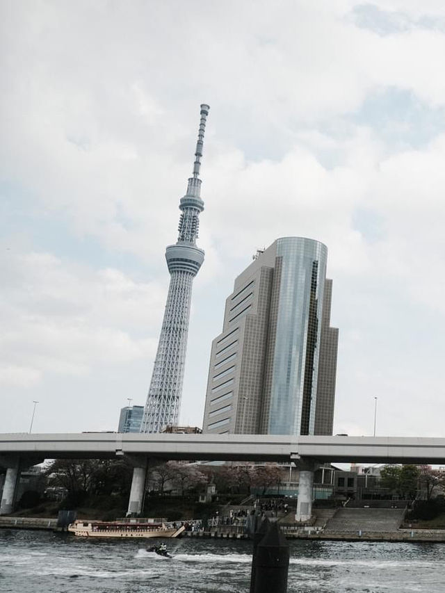 Tokyo Skytree ในมุมมองที่แตกต่างระหว่างการเดินเท้า