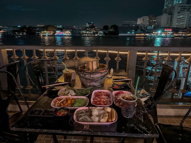 กินหมูกระทะ วิวสุดปังริมเจ้าพระยา