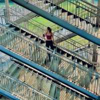 The symmetrical stairs near Sporthub Kallang 
