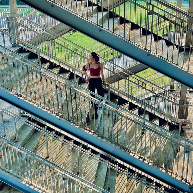 The symmetrical stairs near Sporthub Kallang 