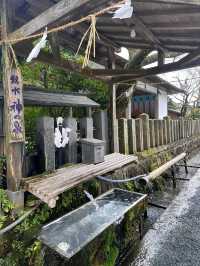 阿蘇神社門前町商店街喝一口泉水