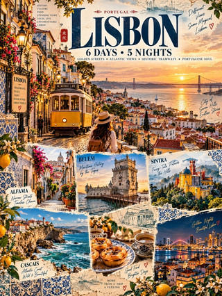 🇵🇹 Lisbon in 6 Days: Golden Streets, Sintra & the Atlantic Coast ✨
