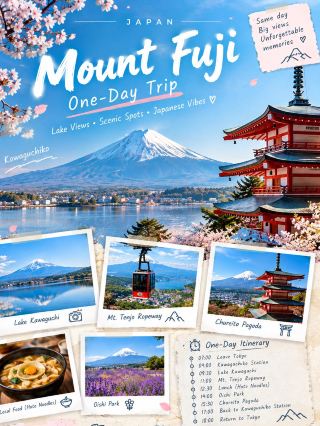 🇯🇵Mount Fuji One-Day Trip: A Perfect Day of Lake Views & Japanese Scenery 🗻🌸