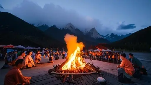 Night falls, and the bonfire blazes, the passion of Ninglang Lige is burning!