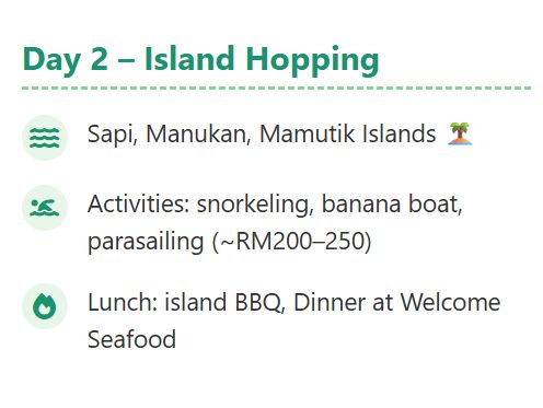 Innovative itinerary | 6D5N Kota Kinabalu (KK) make your holiday like a forever memories!🌴
