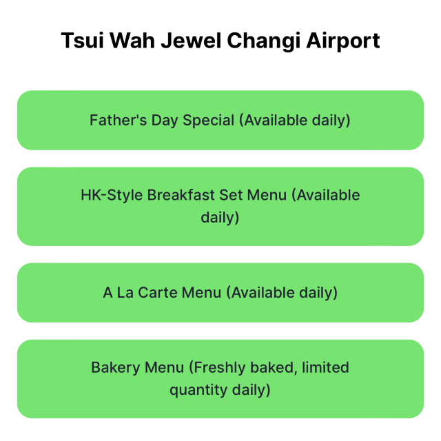 Tsui Wah, Jewel Changi Airport