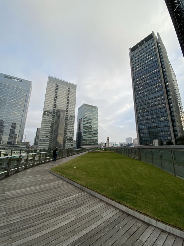 屋上庭園から眺める東京駅