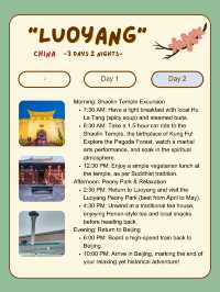 Luoyang itinerary for 2 day trip