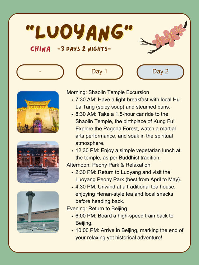 Luoyang itinerary for 2 day trip