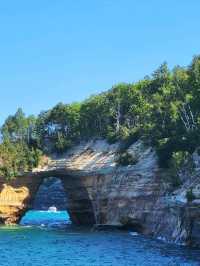 Discover the wild beauty of the crystal blue water and sandstone cliffs along Lake Superior in MI