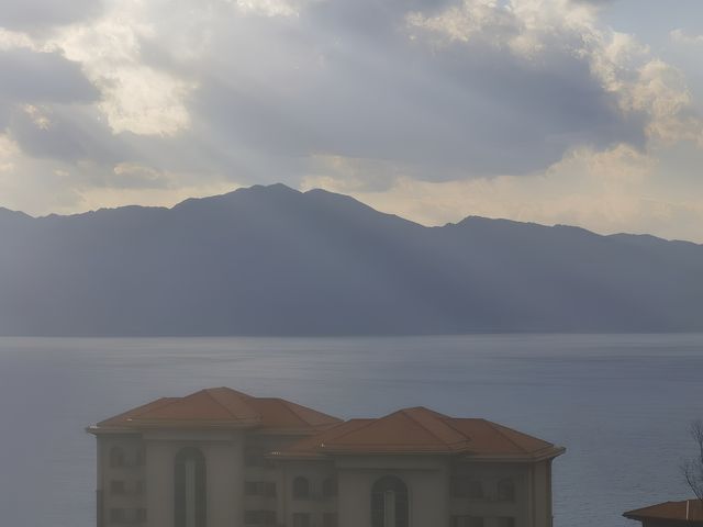 日落美景，冬日峽灣