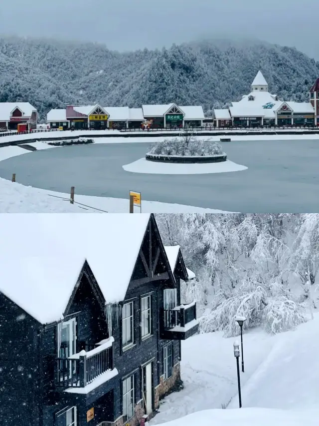 Chengdu! Xiling Snow Mountain! Snowy cabin! So beautiful!