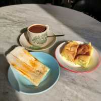 Nostalgic vibe coffee shop in a small town.