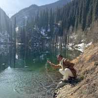 Mark this breathtaking Kaindy Lake at its best view ever