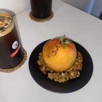 韓国 クリームが入ったモモデザートが今マスト🍑