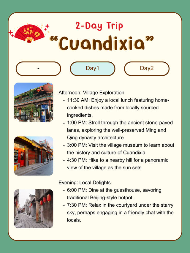 Cuandixia, Beijing itinerary for 2Days🏡
