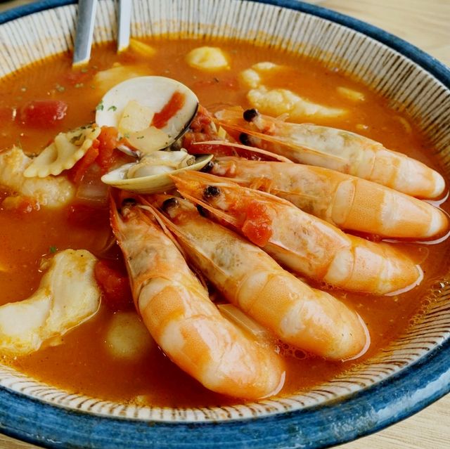 竹北美食｜滿滿5隻大蝦的義大利‘’湯‘’麵
