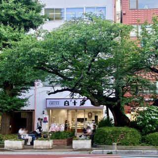 [Hakujuji Kunitachi Branch] A classic patisserie under a big tree, featured in a movie.