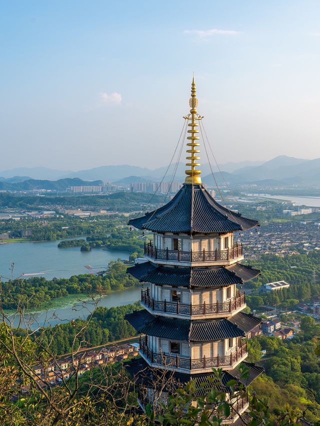 杭州湘湖徒步登山路線,視角絕美不輸西湖。