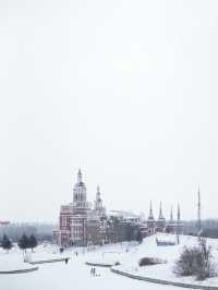 哈爾濱的伏爾加莊園下雪太美了