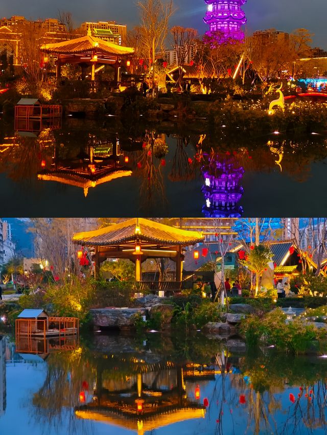夜遊西昌唐園，火樹銀花間夢回千年